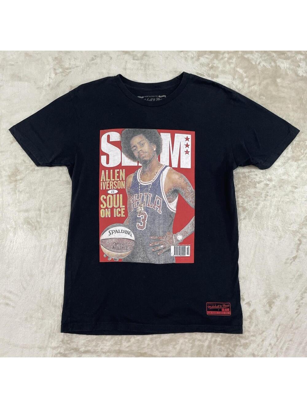 Mitchell & Ness SLAM Allen Iverson Tee Shirt Medium Black Soul On Ice NBA Retro